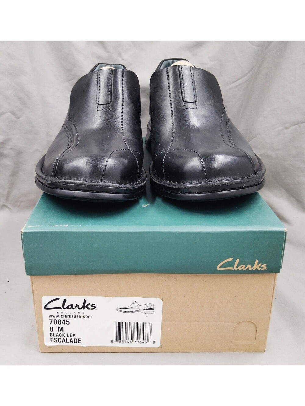 Clarks Escalade Step Men’s Dress Loafer Slip-On Black Leather 8.5 M 13918